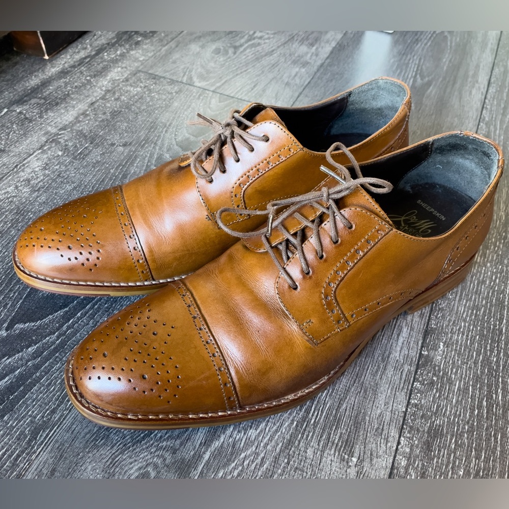 Johnston & Murphy J&M Est. 1850 Brown Leather Wingtip Dress Shoes - Men’s 10.5.